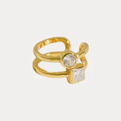 Cartilage Vermeil Ear Cuffs in 18K Gold-Plating with Cubic Zirconia