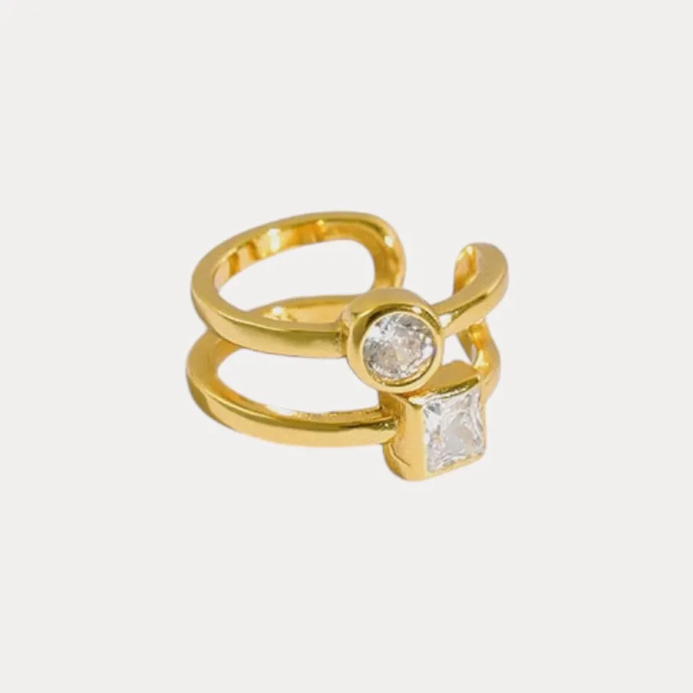 Cartilage Vermeil Ear Cuffs in 18K Gold-Plating with Cubic Zirconia