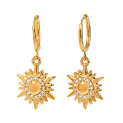 Celestial Sun Vintage Drops in 18K Gold-Plating with Cubic Zirconia