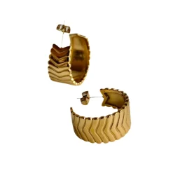 Chevron Hoops in 18K Gold-Plating