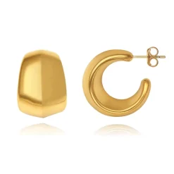 Chubby Hammered Hoops in 18K Gold-Plating