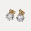 Classic Bezel Studs in 14K Gold-Filled with Cubic Zirconia