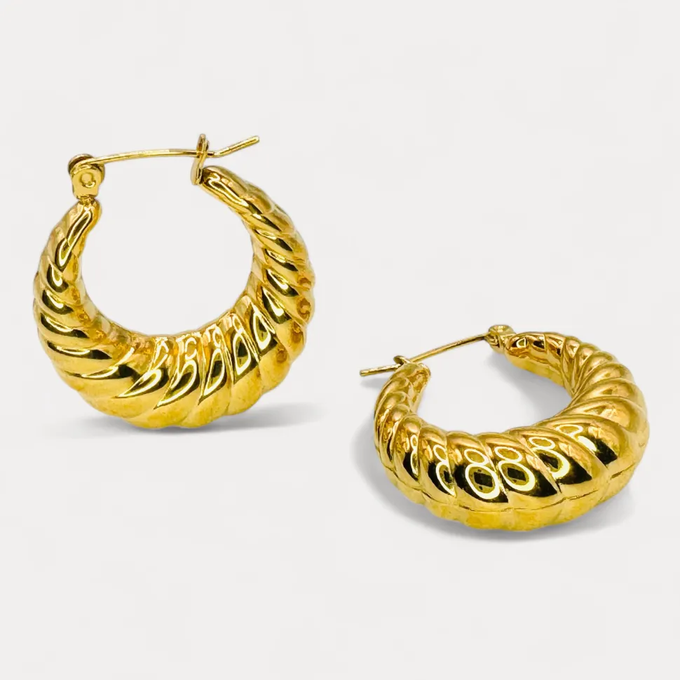 Classic Croissant Hoops in 18K Gold Plating