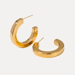Classic Smooth Hoops in 18K Gold-Plating or Silver