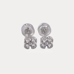 Clover Flower Studs in 24K Gold-Filled with Cubic Zirconia