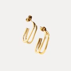 Double J Hoops in 18K Gold-Plating