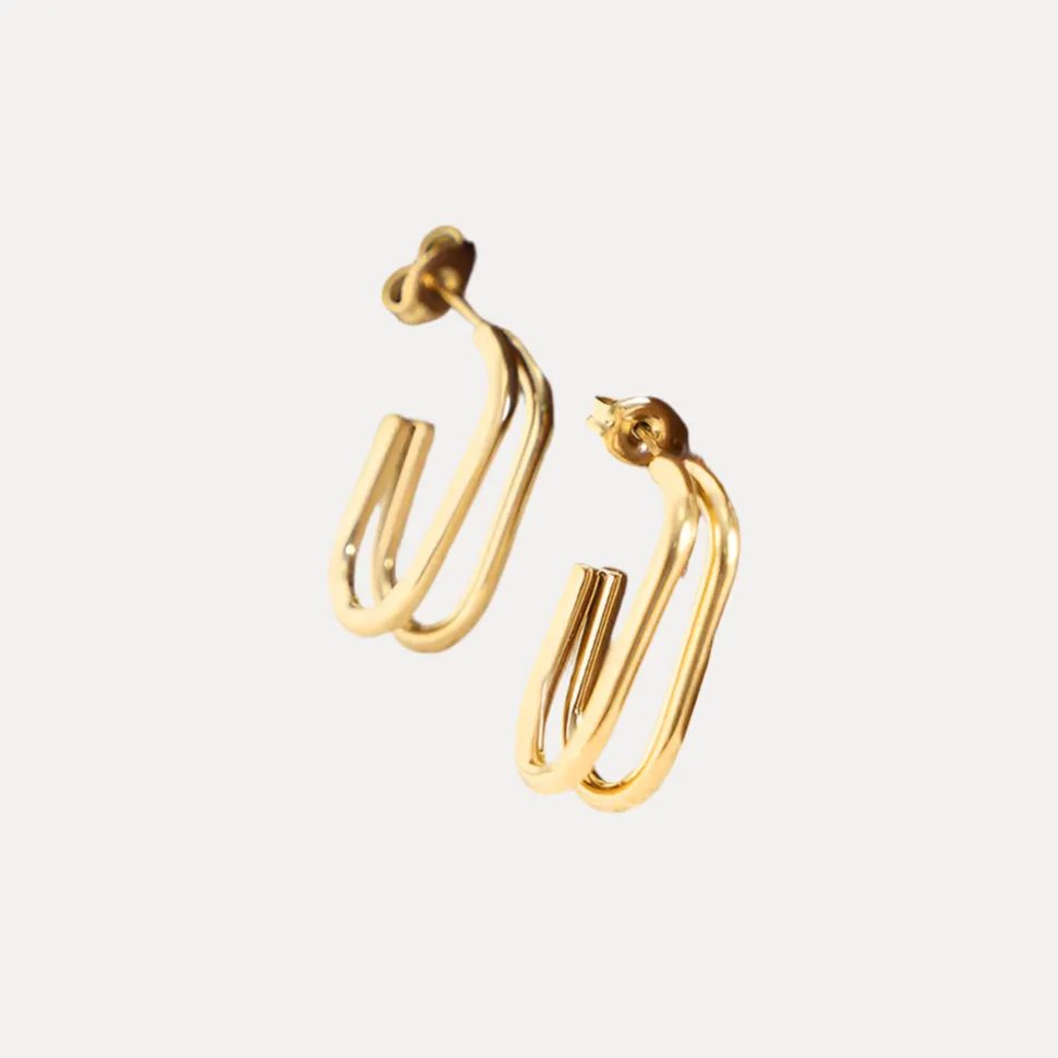 Double J Hoops in 18K Gold-Plating
