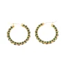Emerald Dotted Hoops in 18K Gold-Plating