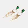 Emerald Sweeper Studs in 18K Gold-Filled with Cubic Zirconia