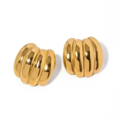 Four Band Studs in 18K Gold-Plating
