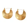French Striped Statement Hoops in 18K Gold-Plating