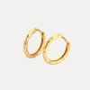 Hammered Huggies in 18K Gold-Plating or Silver