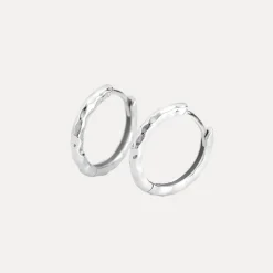 Hammered Huggies in 18K Gold-Plating or Silver