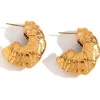 Hammered Irregular Hoops in 18K Gold-Plating