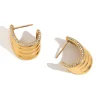 Irregular C Hoops in 18K Gold-Plating or Silver with Cubic Zirconia