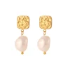 18K Baroque Freshwater Pearl Stud Drop Earrings