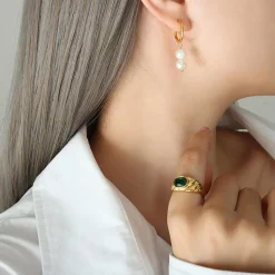 18K Baroque Freshwater Pearl Drop Earrings