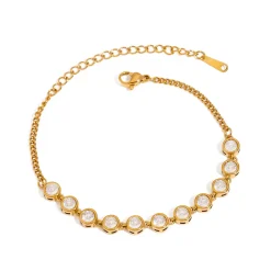 18K Bezel Tennis Bracelet