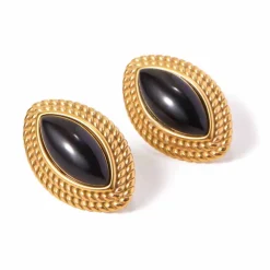 18K Black Vintage Statement Earrings