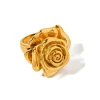 18K Chunky Rose Flower Ring