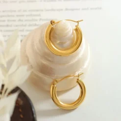 18K Classic Loop Chunky Hoop Earrings