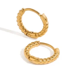18K Classic Rope Croissant Huggies