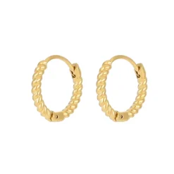 18K Classic Rope Croissant Huggies