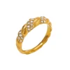 18K Croissant CZ Ring