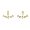 18K CZ Lined Stud Earrings