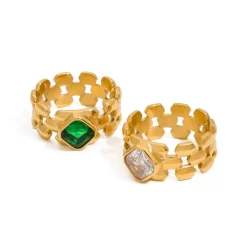 18K CZ Rollie Ring