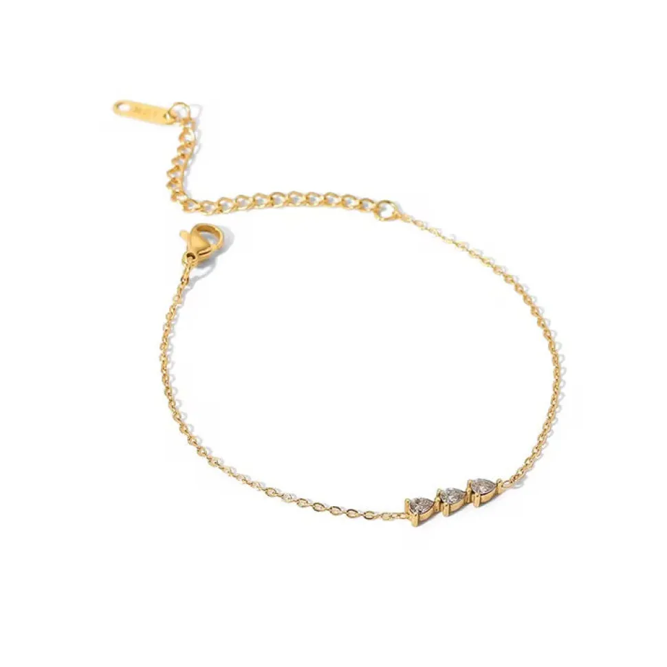18K Dainty Arrow CZ Bracelet