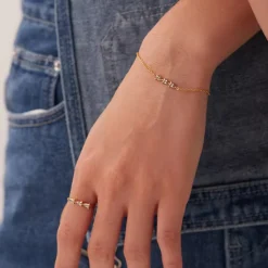 18K Dainty Arrow CZ Bracelet
