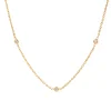 18K Dainty CZ Round Necklace