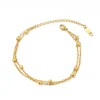 18K Dainty Layered Dotted Bracelet