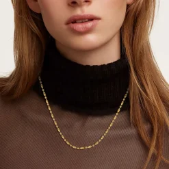 18K Dainty Oval Bead Chain