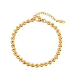 18K Dainty Solid Hearts Pendant