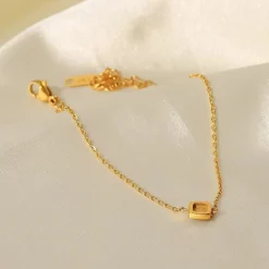 18K Dainty Square CZ Bracelet