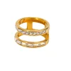 18K Double Band Rings, Clear