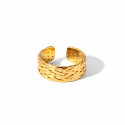 18K Double Braided Open Rings