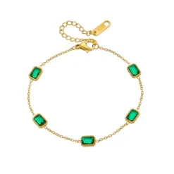 18K Emerald Dainty Bracelet