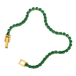18K Emerald Tennis CZ Bracelet