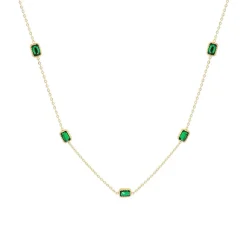 18K Emerald Zirconia Dainty Necklace