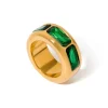 18K Eternity Wide Band, Emerald