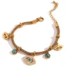 18K Evil Eye Charm Bracelet