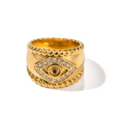 18K Evil Eye Ring