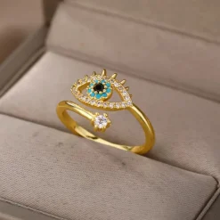 18K Evil Eye Rings