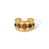 18K Five Tiger Eye Open Ring