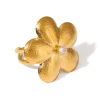 18K Flower CZ Statement Ring