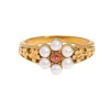 18K Flower Pearl Rollie Ring