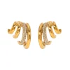18K Four Layer CZ Inlaid Earrings